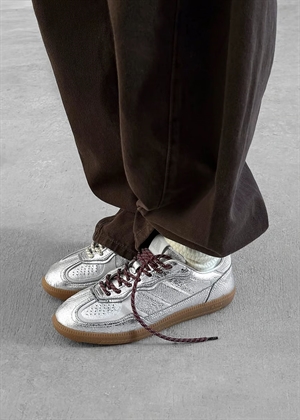 Shimmer recycled silver cream leather sneakers Silver Cream ALOHAS